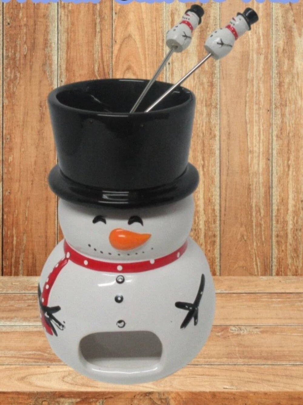 “Snow Much Fun” Christmas Snowman Fondue Set